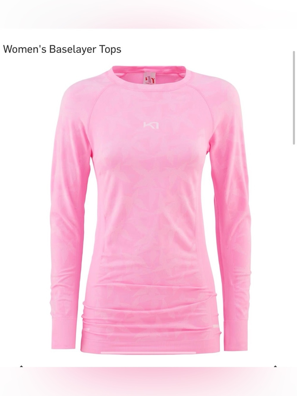 Kari Traa Butterfly Baselayer Long  Sleeve Top Pink , size S/M